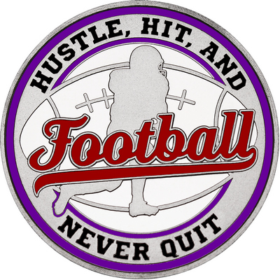 Maroon "Football" with Purple Outer Circular Borders